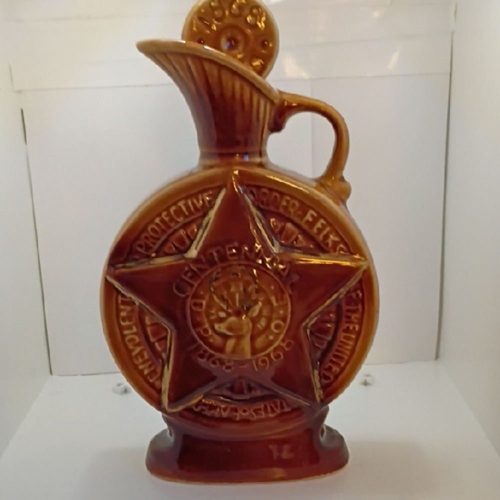 Centennial Brown Ceramic Art Jug